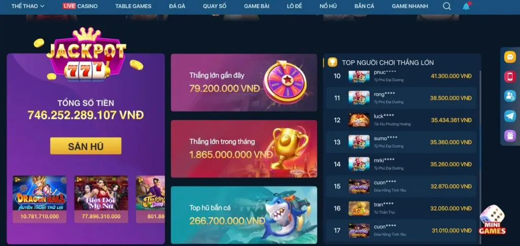 Người chơi đang thắng lớn trong trò chơi bắn cá